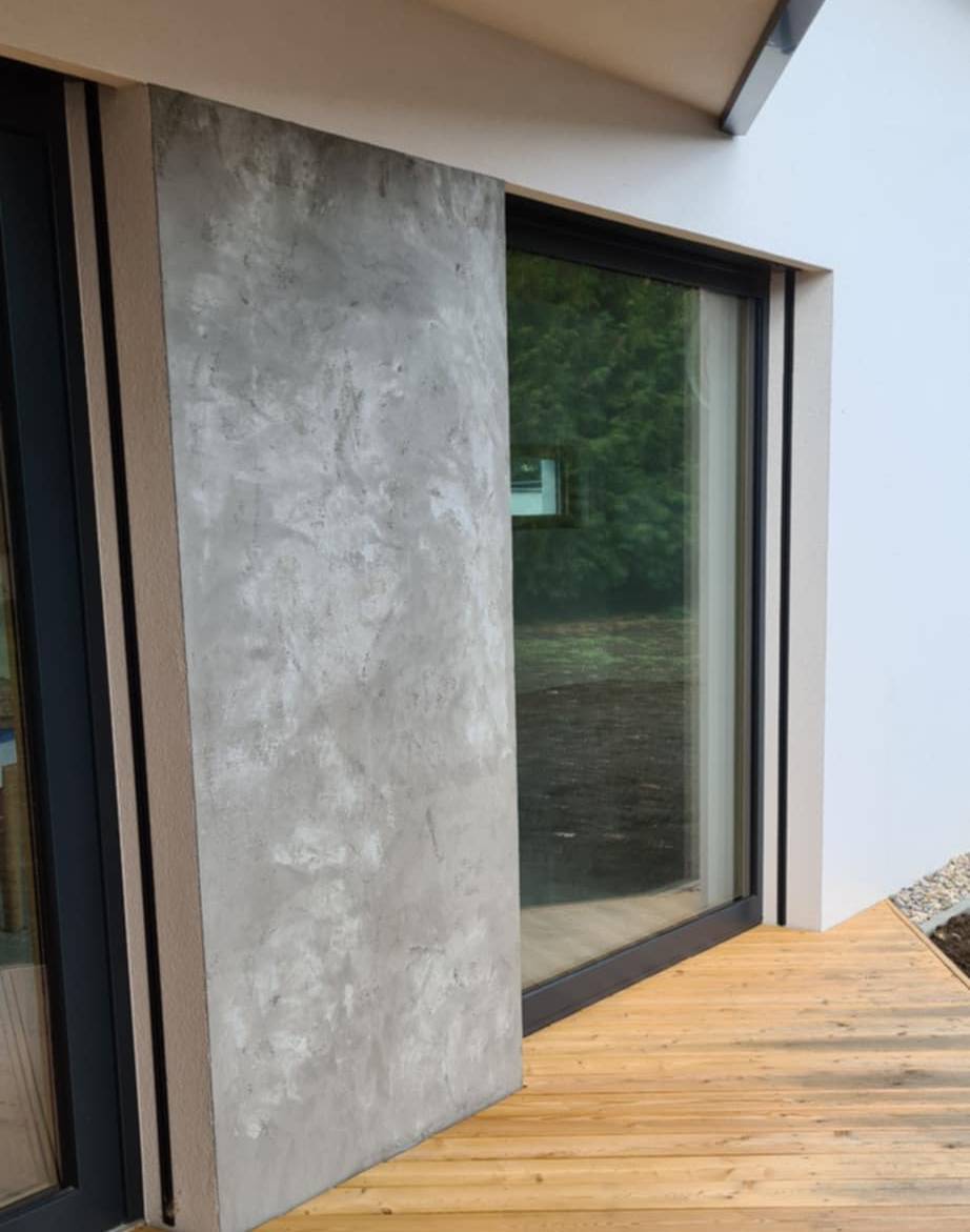 DEKORAČNÍ FASÁDA RODINNÝ DŮM MIKULOVICE stěrka fasády, dekorační stěrka